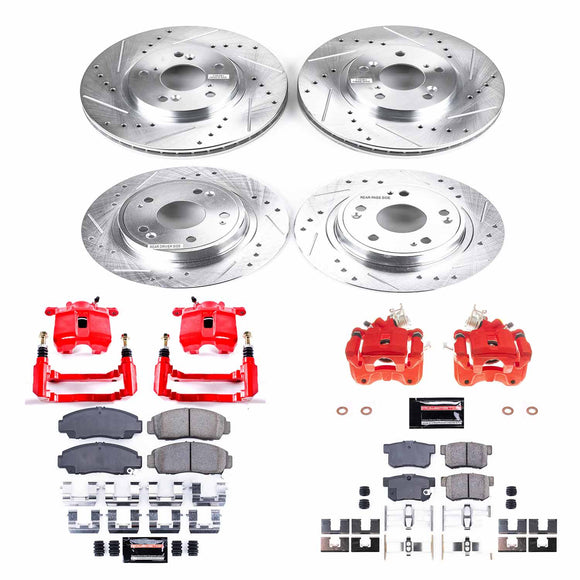 PowerStop Z23 Daily Driver Carbon-Fiber Ceramic Pads Drilled & Slotted Rotor & C