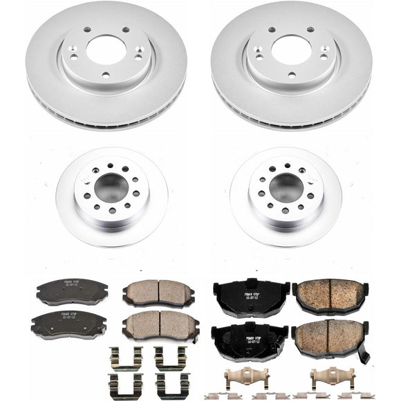 PowerStop Genuine Geomet Coated Rotor and Low-Dust Ceramic Brake Pad Kit