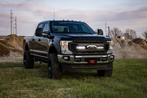 Rough Country LED Light Kit Grille Mount 10" Black For Ford Super Duty 20-21