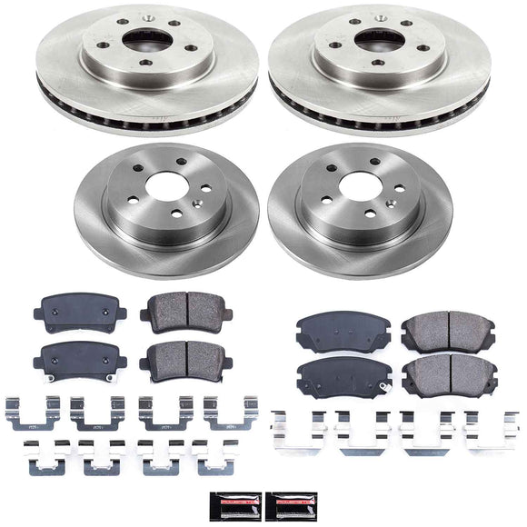 PowerStop OE Stock Replacement Low-Dust Ceramic Brake Pad and Rotor Kit