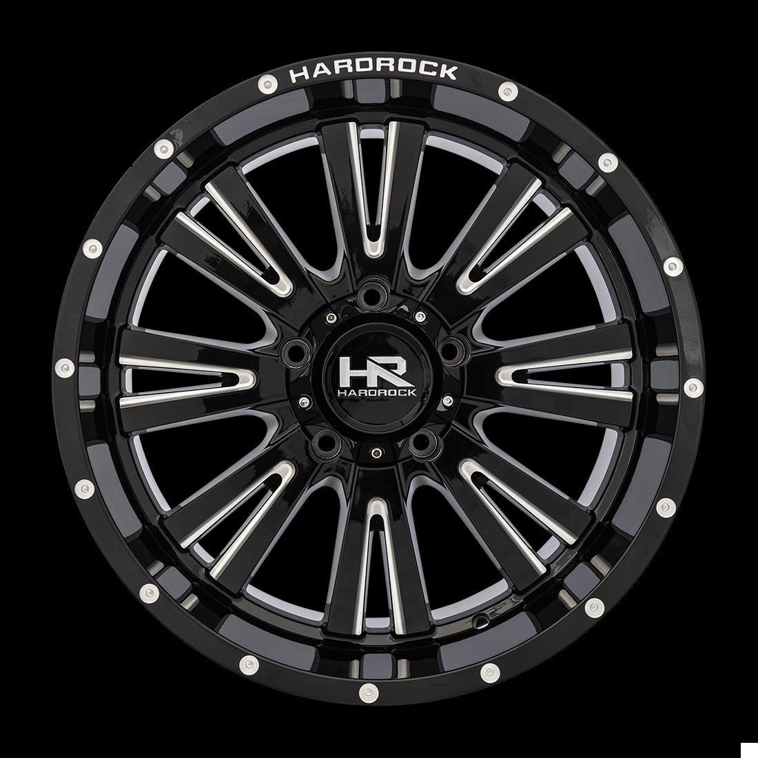 20x10 Hardrock Spine XPosed Gloss Black Milled 6x135 ET-19 wheel/rim