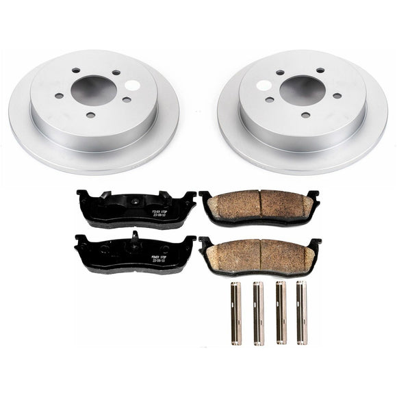 PowerStop Genuine Geomet Coated Rotor and Low-Dust Ceramic Brake Pad Kit