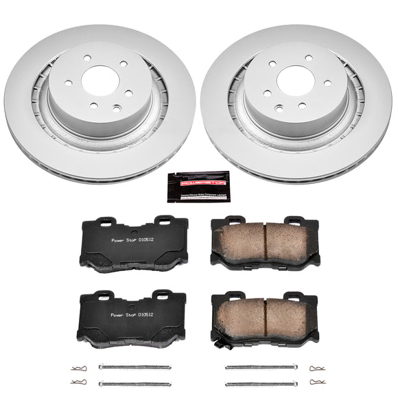 PowerStop Genuine Geomet Coated Rotor and Low-Dust Ceramic Brake Pad Kit