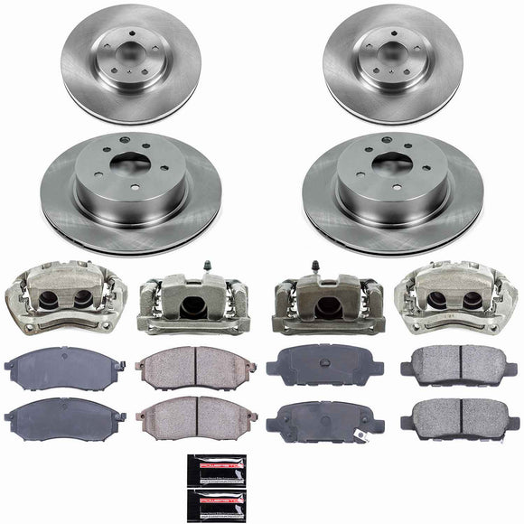PowerStop OE Stock Replacement Low-Dust Ceramic Brake Pad, Rotor and Caliper Kit