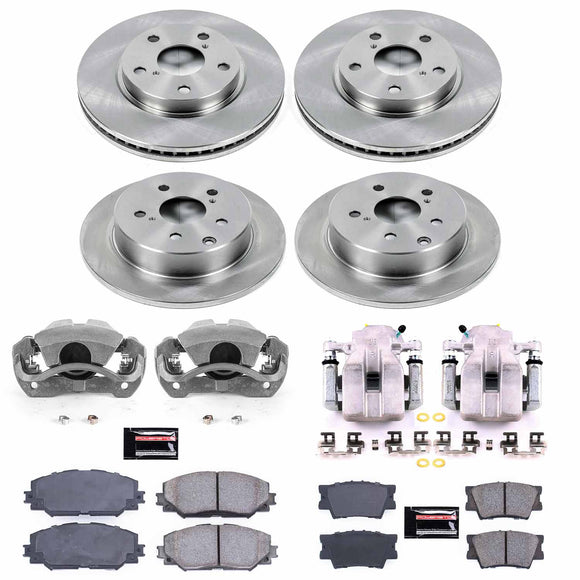 PowerStop OE Stock Replacement Low-Dust Ceramic Brake Pad, Rotor and Caliper Kit