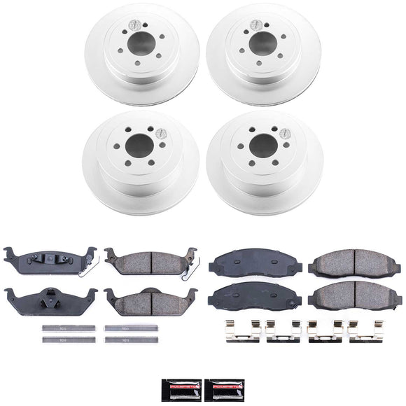 PowerStop Genuine Geomet Coated Rotor and Low-Dust Ceramic Brake Pad Kit