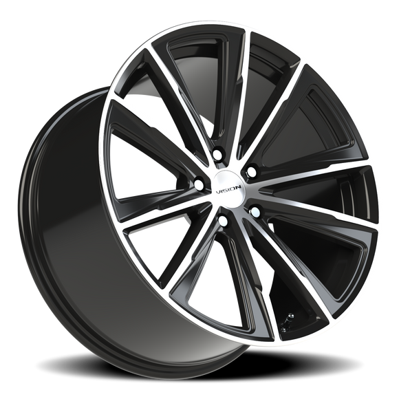 20x10.5 Vision 471 Splinter Gloss Black - Machined Wheel 5x115 ET42 CB73.1