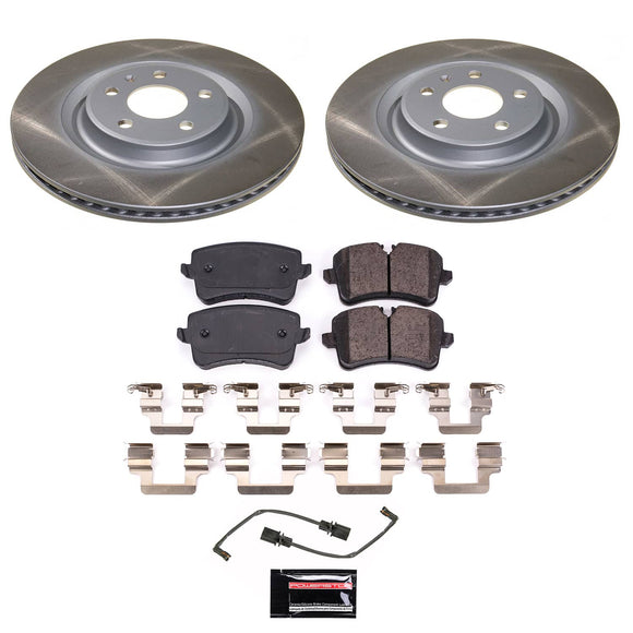 PowerStop Semi-Coated Rotor and Low-Dust Ceramic Brake Pad Kit