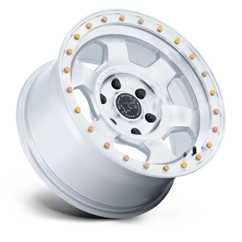 17X8.5 Black Rhino BR029 Trooper Gloss Silver Machined Face 6X139.7 ET0 Wheel