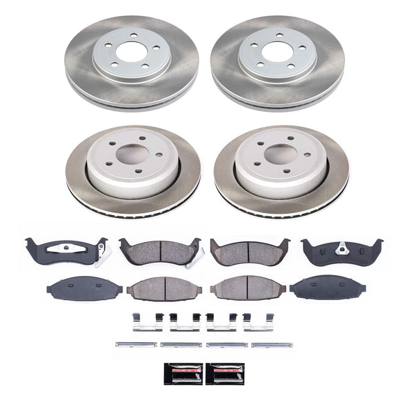 PowerStop Semi-Coated Rotor and Low-Dust Ceramic Brake Pad Kit