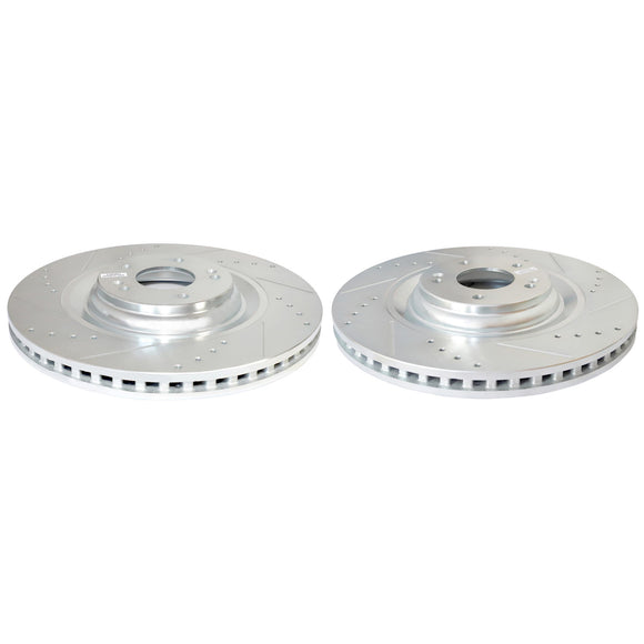 PowerStop Evolution Drilled Slotted Rotors Pair Front For Hyundai Kona N