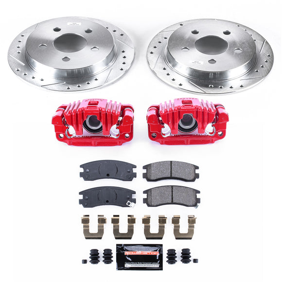 PowerStop Z23 Daily Driver Carbon-Fiber Ceramic Pads Drilled & Slotted Rotor & C