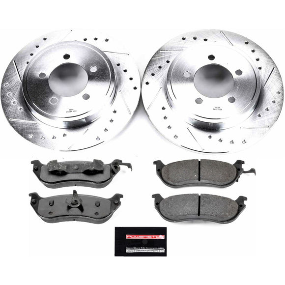PowerStop Z36 Carbon-Fiber Ceramic Brake Pad with Drilled and Slotted Rotor Kit