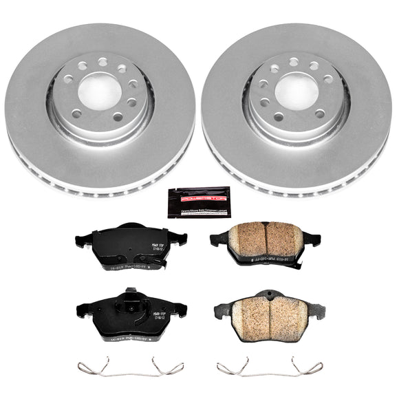 PowerStop Genuine Geomet Coated Rotor and Carbon-Fiber Ceramic Brake Pad Kit