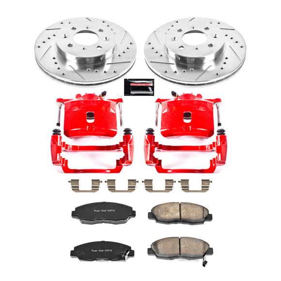 PowerStop Z23 Daily Driver Carbon-Fiber Ceramic Pads Drilled & Slotted Rotor & C