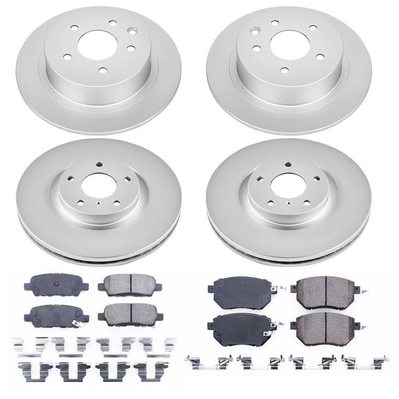 PowerStop Genuine Geomet Coated Rotor and Low-Dust Ceramic Brake Pad Kit