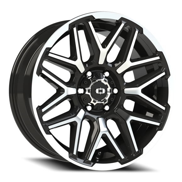 20X9 Vision 305 Rekluse Gloss Black Machined Face and Lip 6x139.7 6x5.5 ET-12 CB