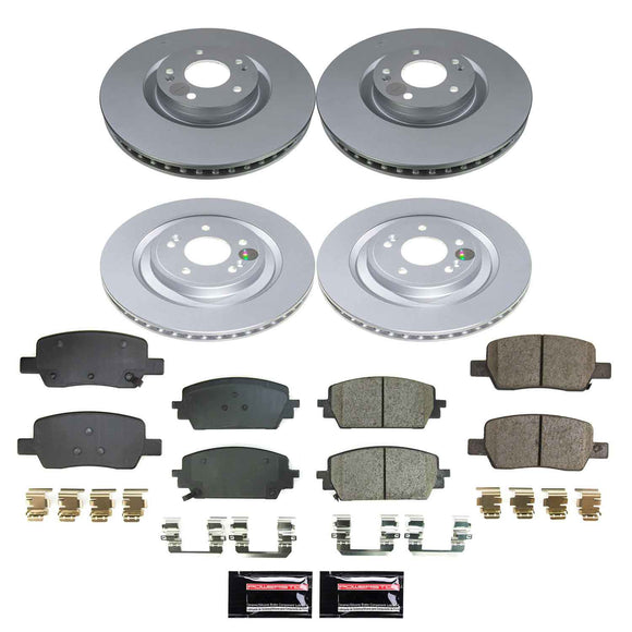 PowerStop Genuine Geomet Coated Rotor and Low-Dust Ceramic Brake Pad Kit