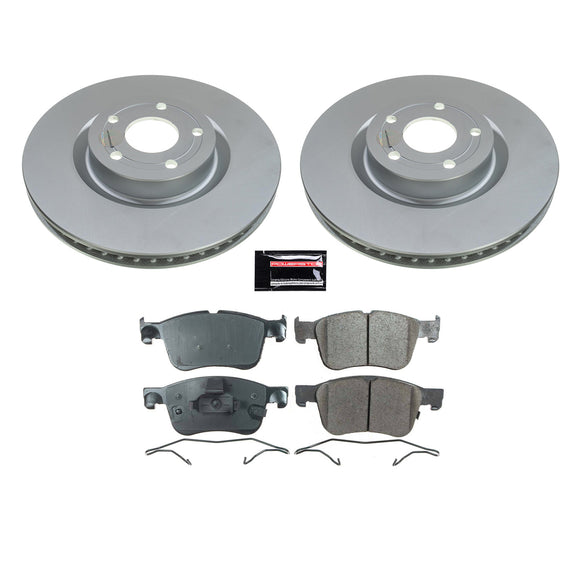 PowerStop Genuine Geomet Coated Rotor and Low-Dust Ceramic Brake Pad Kit