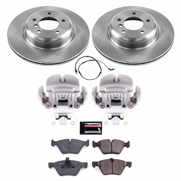 PowerStop OE Stock Replacement Low-Dust Ceramic Brake Pad, Rotor and Caliper Kit