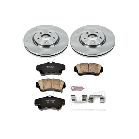 PowerStop OE Stock Replacement Low-Dust Ceramic Brake Pad and Rotor Kit