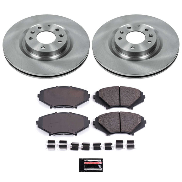 PowerStop OE Stock Replacement Low-Dust Ceramic Brake Pad and Rotor Kit