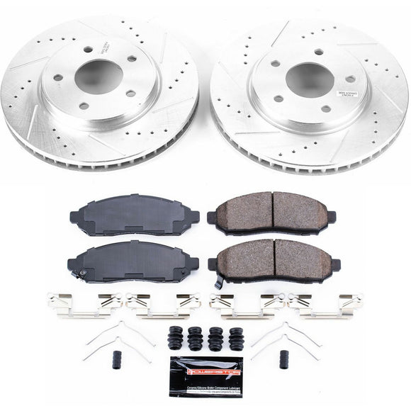 PowerStop Z23 Daily Driver Carbon-Fiber Ceramic Brake Pad and Drilled & Slotted