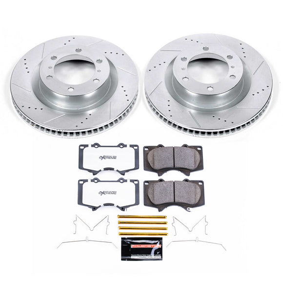PowerStop Z36 Carbon-Fiber Ceramic Brake Pad with Drilled and Slotted Rotor Kit