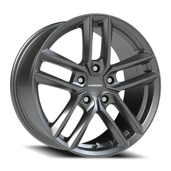 18x8.5 Vision 475V Clutch Gunmetal 5x108 5x4.25 ET38 Wheel Rim