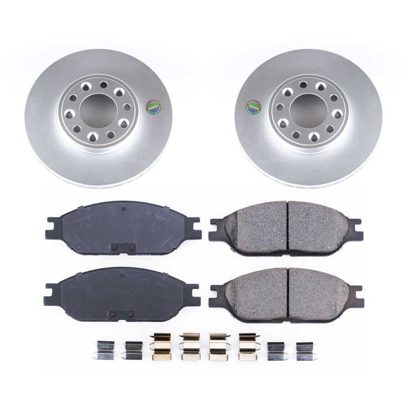 PowerStop Genuine Geomet Coated Rotor and Low-Dust Ceramic Brake Pad Kit