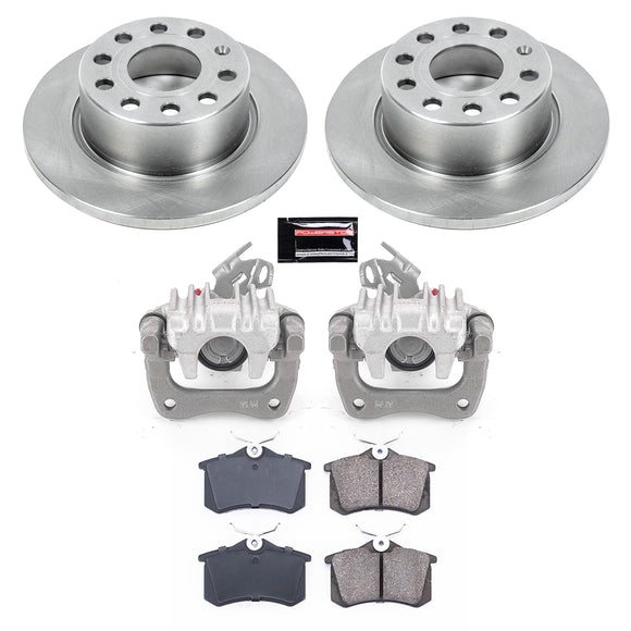 PowerStop OE Stock Replacement Low-Dust Ceramic Brake Pad, Rotor and Caliper Kit