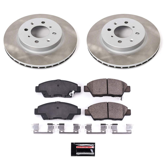 PowerStop Semi-Coated Rotor and Low-Dust Ceramic Brake Pad Kit