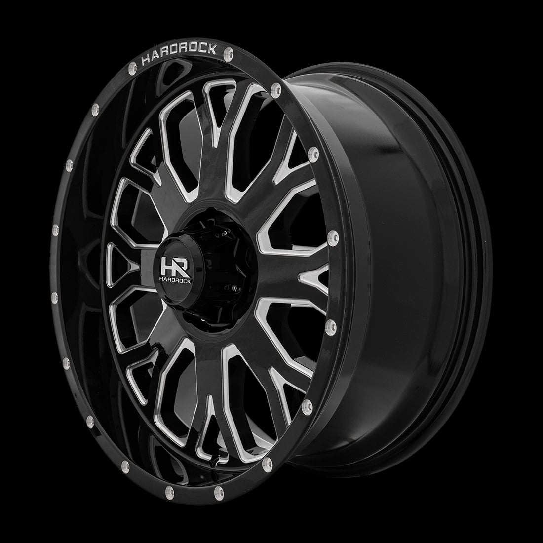 20x9 Hardrock Slammer XPosed Gloss Black Milled 8x170 ET0 wheel/rim