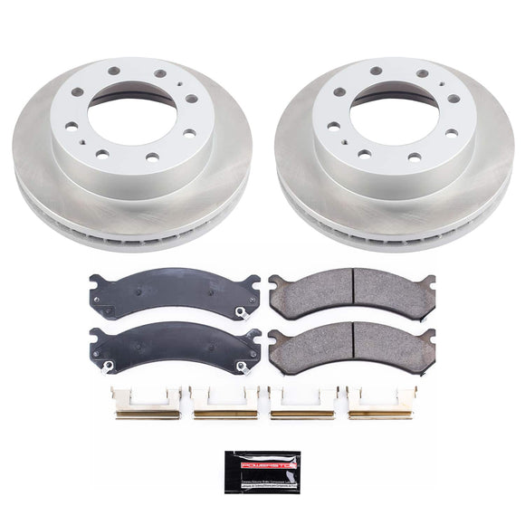 PowerStop Semi-Coated Rotor and Low-Dust Ceramic Brake Pad Kit