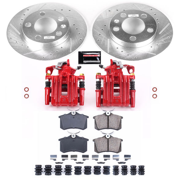 PowerStop Z23 Daily Driver Carbon-Fiber Ceramic Pads Drilled & Slotted Rotor & C