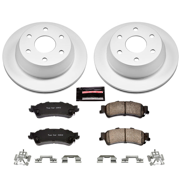 PowerStop Genuine Geomet Coated Rotor and Low-Dust Ceramic Brake Pad Kit