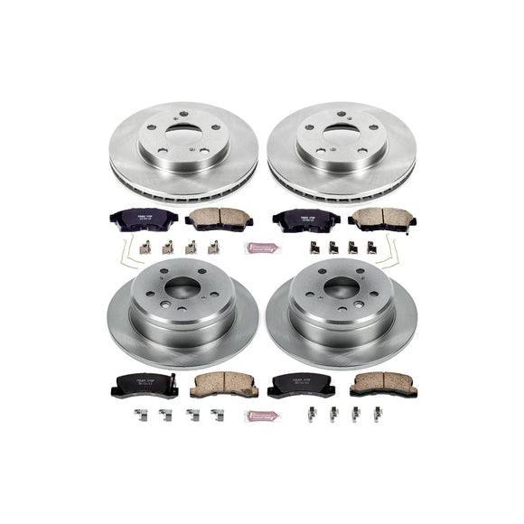 PowerStop OE Stock Replacement Low-Dust Ceramic Brake Pad and Rotor Kit