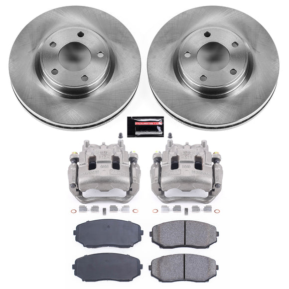 PowerStop OE Stock Replacement Low-Dust Ceramic Brake Pad, Rotor and Caliper Kit