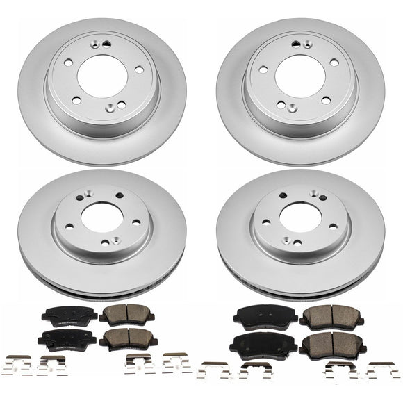 PowerStop Genuine Geomet Coated Rotor and Low-Dust Ceramic Brake Pad Kit