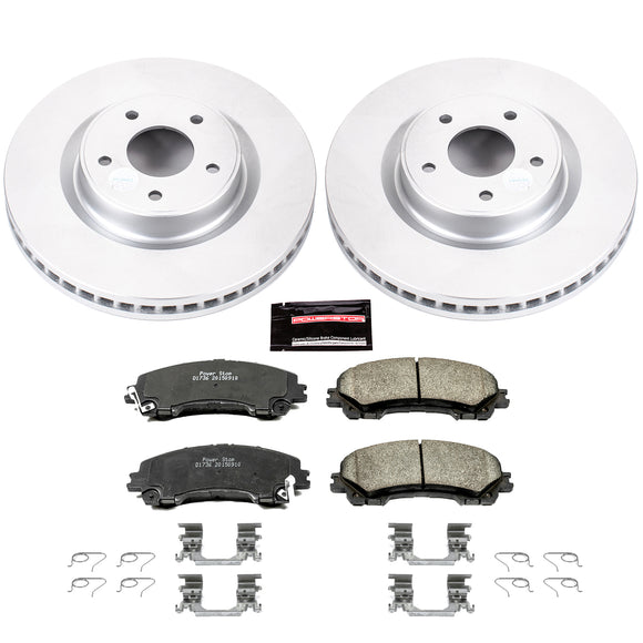 PowerStop Genuine Geomet Coated Rotor and Low-Dust Ceramic Brake Pad Kit