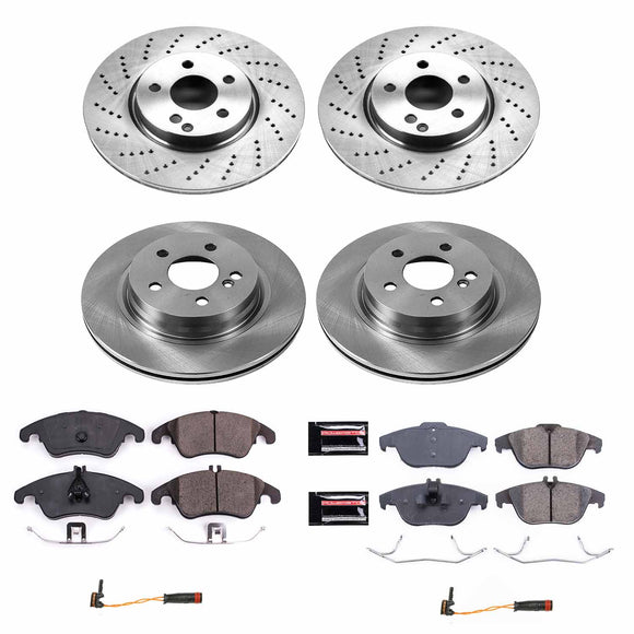 PowerStop OE Stock Replacement Low-Dust Ceramic Brake Pad and Rotor Kit