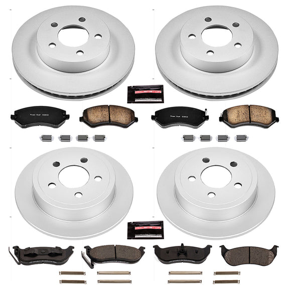 PowerStop Genuine Geomet Coated Rotor and Low-Dust Ceramic Brake Pad Kit