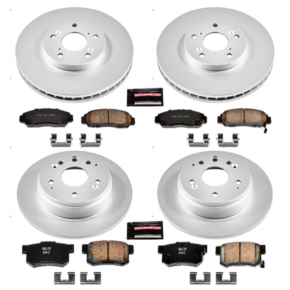 PowerStop Genuine Geomet Coated Rotor and Low-Dust Ceramic Brake Pad Kit