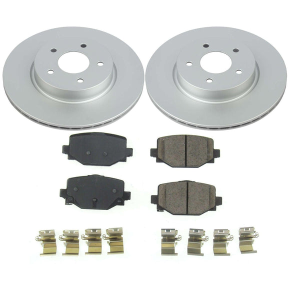 PowerStop Genuine Geomet Coated Rotor and Low-Dust Ceramic Brake Pad Kit