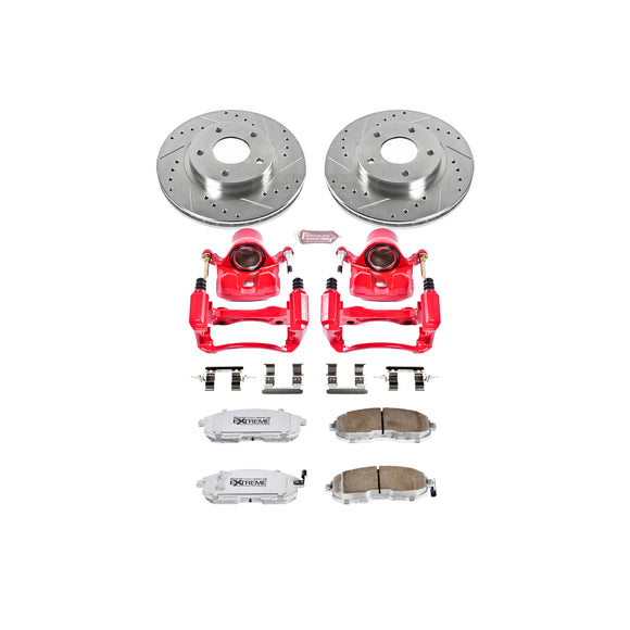 PowerStop Z26 Street Performance Ceramic Brake Pad, Drilled Slotted Rotor, and C