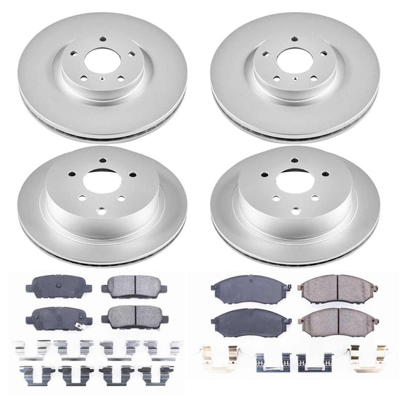 PowerStop Genuine Geomet Coated Rotor and Low-Dust Ceramic Brake Pad Kit