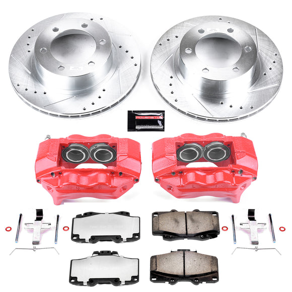 PowerStop Z36 Truck and SUV Ceramic Brake Pad, Drilled & Slotted Rotor, and Cali
