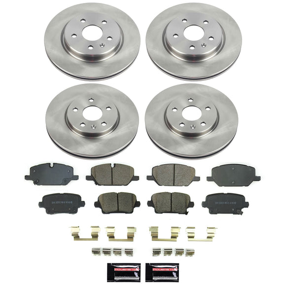 PowerStop OE Stock Replacement Low-Dust Ceramic Brake Pad and Rotor Kit