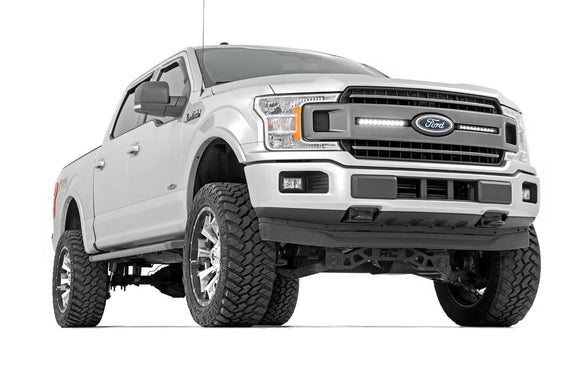 Rough Country LED Light Grille Mount 10" Chrome Slim line For Ford F-150 18-20