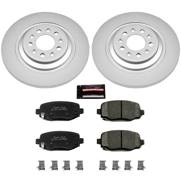 PowerStop Genuine Geomet Coated Rotor and Low-Dust Ceramic Brake Pad Kit